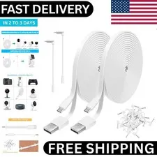 2 Pack 20FT Power Extension Cable Compatible with WyzeCam Wyze Cam Pan Type A
