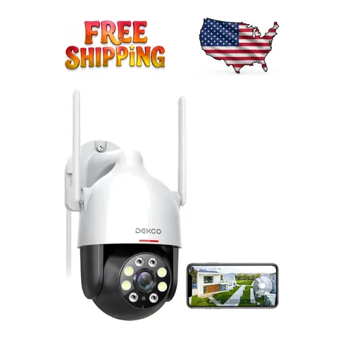 2K Outdoor WiFi Security Camera with 360-Degree View & Night Vision Capability
