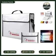 Stylish Fireproof Money & Document Bag with Silicone Coating - 15 x 12 x 5 Inch