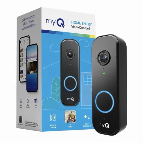 myQ Video Doorbell 2K Camera, Battery/ Wired, Color Night Vision, Live View