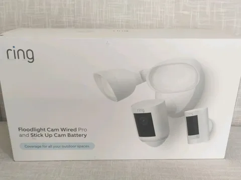 Ring Security Floodlight Cam Wired Pro with Stick Up Cam Battery 3rd generation