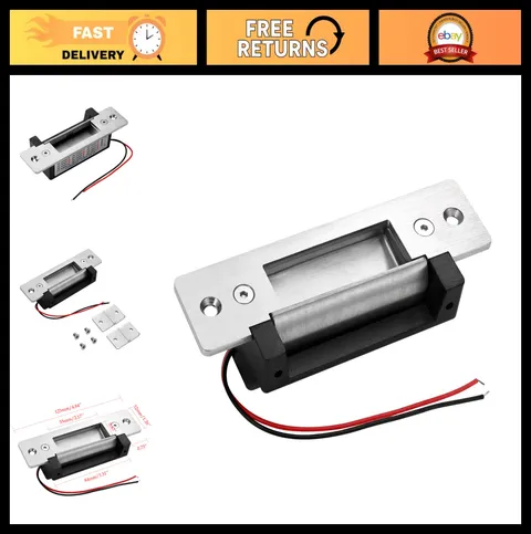 Heavy Duty Electric Door Strike Lock 12V DC Fail-Secure/Failsafe Adjustable Acce