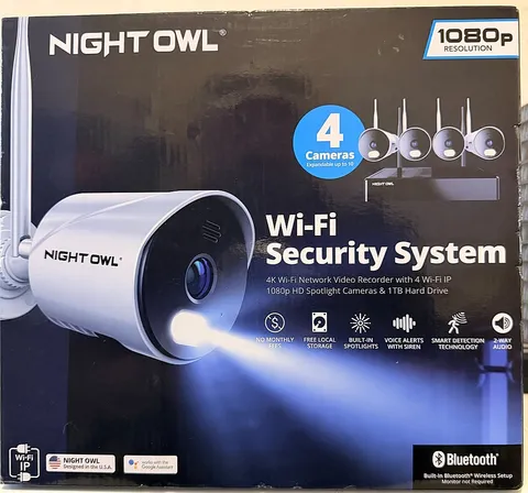  Night Owl Wi-Fi Security System With 4 IP 1080p Surveillance Camera NEW SEALED