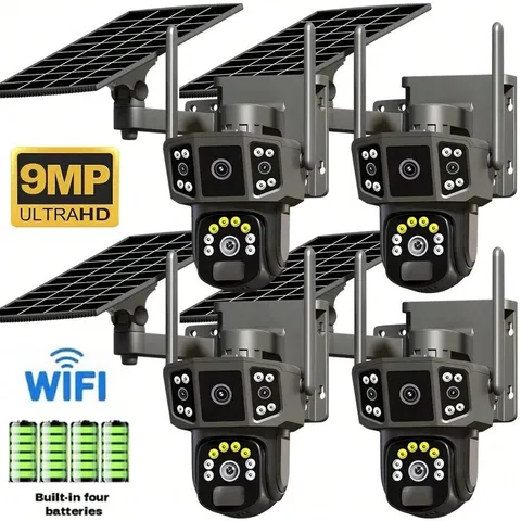 4K 8MP Solar Wireless WiFi Security Camera Outdoor 360 Dual Lens Night Vision
