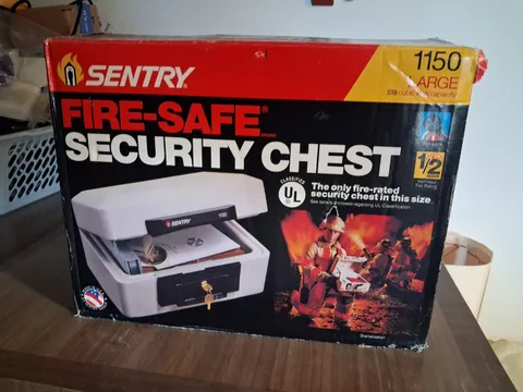 Sentry 1150 Fireproof Waterproof Lock Box Safe Chest w/ Key - Portable - Read
