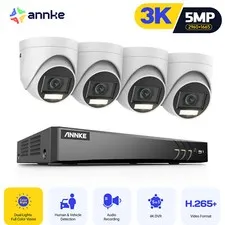 ANNKE 8CH 4K DVR 5MP Security Camera System Color Night Human Detection H.265+