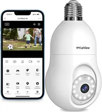4MP Bulb Security Camera 2.4Ghz,360° 2K Security Cameras Wireless Outdoor Indoor
