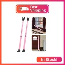 Rerishom 2 Pack Door Security Bar, Heavy Duty Door Stopper Jammer, Pink