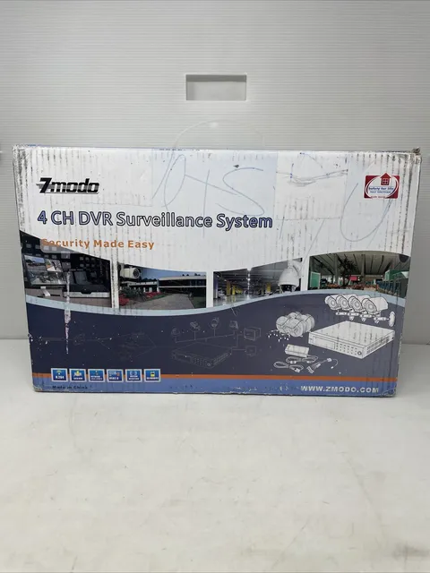 New Zmodo 4 CH DVR Surveillance System Complete Surveillance Kit