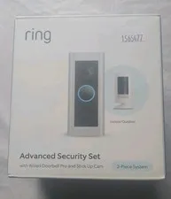 Ring Advanced Security Set Wired Doorbell Pro with Stick Up Cam NOB