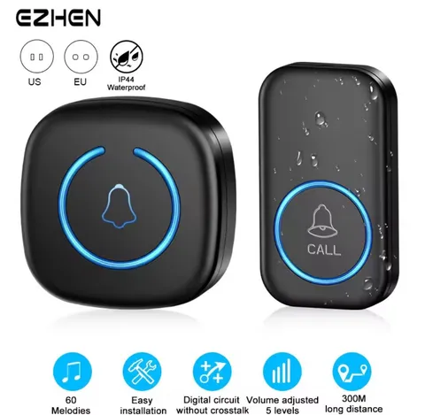 WIRELESS WIRELESS DOORBELL DIGITAL SMART WATERPROOF OUTDOOR HOME OFFICE