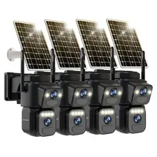 Dual Lens Cameras Wireless Outdoor，Solar Cameras for Home ，Motion Detection,N...