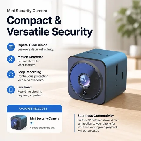 Mini Wireless Security Camera with Night Vision, Two-Way Audio, and AP Hotspot