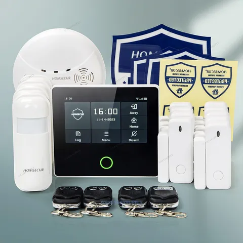 HOMSECUR Wireless WIFI 4G GSM SMS Autodial LCD Home House 4.3" Alarm System