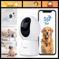 4MP Pet Camera, 5G WiFi Indoor Security Cam, Remote Monitoring, Free App