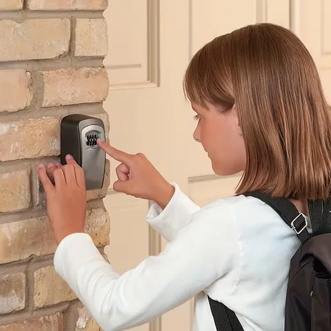 SAFEGO Portable Indoor/Outdoor Lock Box Safe with Key and Combination Access...