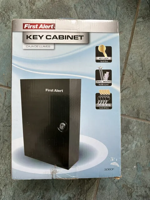 NEW First Alert 3060F Steel Wall Mount Key Cabinet, 0.15 Cubic ft, Black