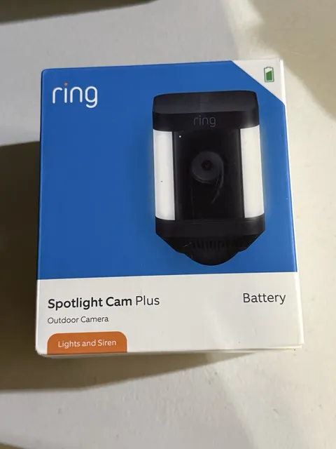 Ring Spotlight Cam Plus Outdoor Camera with Battery New Factory Sealed