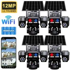 12MP Solar Battery Powered Wireless WiFi Outdoor Pan/Tilt Home Security Camera