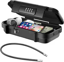 Portable Safe Box with Code, [Waterproof Anti-Theft ]Travel Safe, Combination Se