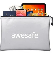 Fireproof Zipper Document Cash Bag 13.4 x 9.4 Inch Fire Proof Water Resistant