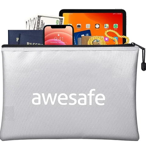 Fireproof Zipper Document Cash Bag 13.4 x 9.4 Inch Fire Proof Water Resistant
