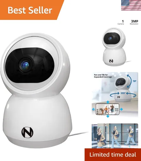 Compact Weather-Resistant Security Camera - 3.78" x 3.74" x 5.91" - Easy Install
