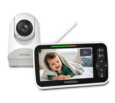 HelloBaby 5" Video Baby Monitor with Remote Pan-Tilt-Zoon (HB6251) - White