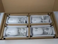 Lorex 4K IP Security Camera 4-Pack E892AB + 4 100ft Cat5e Ethernet Cables Bundle