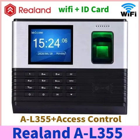 Realand A-L355+Access Control 2.8"  LCD WIFI+ID Card Fingerprint Time Attendance