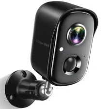Black 2K Wireless Outdoor AI Motion Detection Battery Powered Security Camera