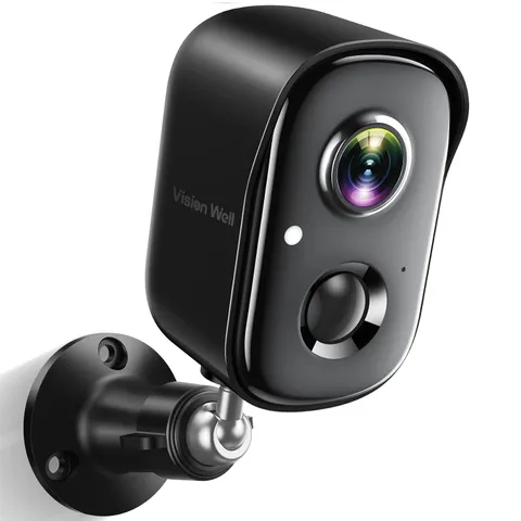 Black 2K Wireless Outdoor AI Motion Detection Battery Powered Security Camera