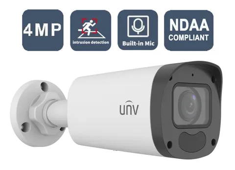 UNIVIEW 4MP PoE IP Bullet Security Camera with Mic Varifocal Lens NDAA Compliant