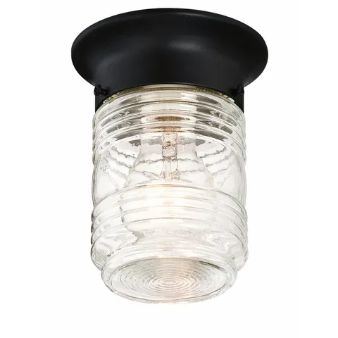 Design House Jelly Jar Indoor 5.9 inches H x 4.8 Diameter, Black