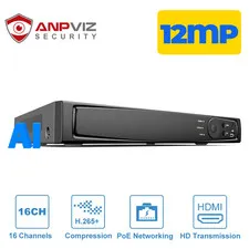 ANPVIZ 12MP 16CH NVR POE AI Security Video Recorder System with 16 Ports ,VCA