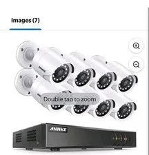 8-Cam Security System 1TB DVR 18.5" LED Monitor Mouse Keyboard Remote