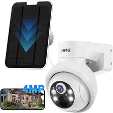 Solar Security Cameras Wireless Outdoor, 4MP PTZ Powered Security Cameras for Ho