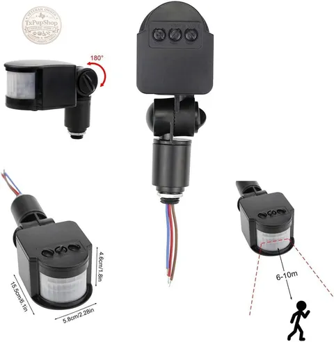 Hiletgo Outdoor PIR DC 12V Automatic Infrared PIR Motion Sensor Switch for LED F