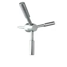 3 Spoke Gun Safe Handle With Chrome Finish Safe Box Handle Round Shaft 1/2''