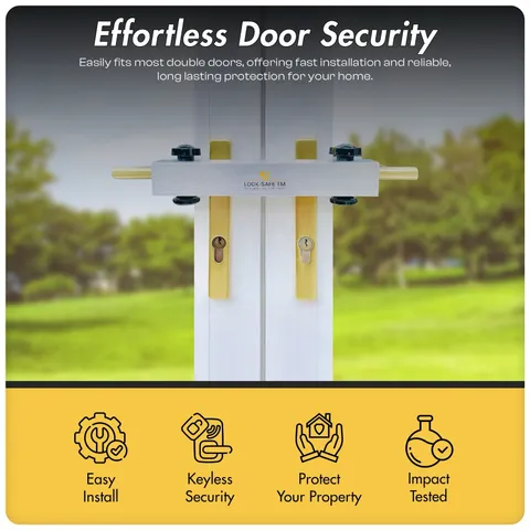LOCK-SAFE TM - Patio French Door Lock, Conservatory Door Lock - Security Lock