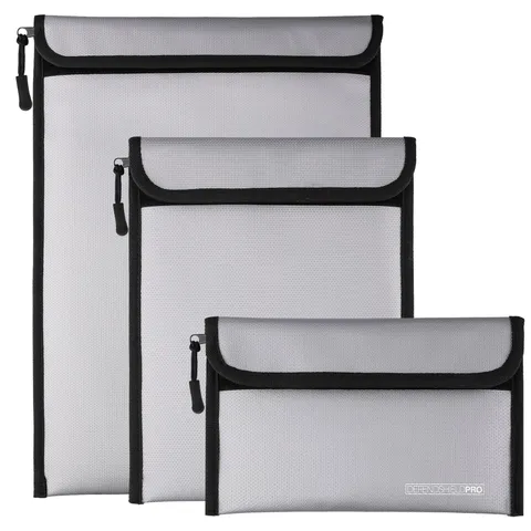 3Pack Upgraded Fireproof Document Bag Fire & Water Resistant Bag with Aluminu...