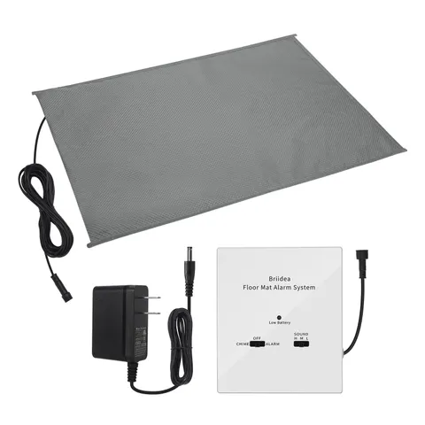 Floor Mat Home Alarm System, Briidea Pressure Mat Alarm with Alert & Chime, A...
