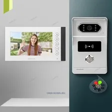 HOMSECUR 7" 4 Wire HD Video Door Phone Call Intercom RFID Keyfobs Night Vision