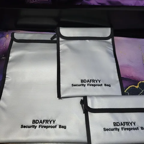 3-Pcs Fireproof & Waterproof Money Bags, A4/A5 Document & Laptop Holder Kit