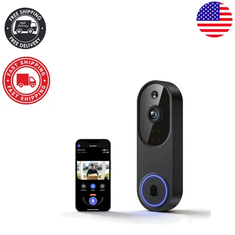 Cloud-Connected 1080P Wireless Doorbell with Motion Detection & Night Vision