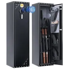 BlackSmith Biometric Rifle Gun Safe 0.1s Quick Access Gun Safe for Home Rifle...