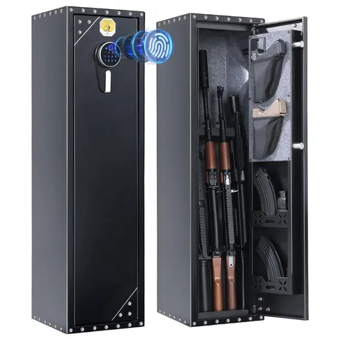 BlackSmith Biometric Rifle Gun Safe 0.1s Quick Access Gun Safe for Home Rifle...