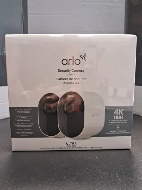 NEW Arlo Ultra Security Camera 4K 3rd Gen, 2 Cameras with Smart Hub