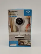 Merkury Innovations Smart WiFi Camera 720P Voice Control, Motion Sensor Torn Box