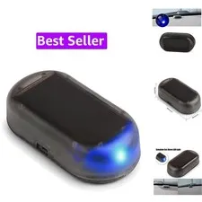 Solar Power Simulated Car Alarm LED Light Anti-Theft Warning Lights Flashing ...